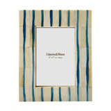 Coastal Blue Striped Frame 5 × 7" by Linens and More