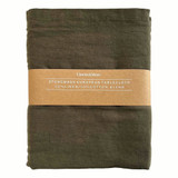 Forage Tablecloth Linen Cotton Blend Olive by Linens and More
