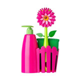 Flower Power Pink 3pc Sink Caddy Set + Dispenser by Vigar
