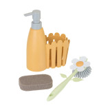 Florganic Orange 3pc Sink Caddy Set + Dispenser by Vigar