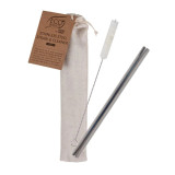 Eco Basics Stainless Steel Straw with Cleaner and Pouch 12mm by White Magic