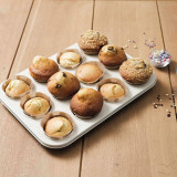 Silicone Fibreglass Brown Muffin Liner Dia 5cm - Set of 12 by Nostik