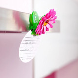 Flower Power Pink Magnet Clip 3pc by Vigar