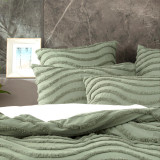 Wave Cotton Chenille Vintage washed tufted Duvet Cover Set or Euro P/C by Cloud Linen