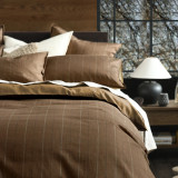 Close up of Hedge Duvet Chestnut Cover Set by MM Linen