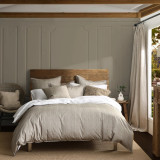 Close up of Hedge Duvet Natural Cover Set by MM Linen
