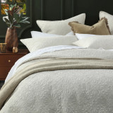 close up Hawthorne ivory Bedspread Set by MM Linen