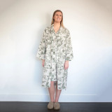 Linen Botanical Bath Robe by MM Linen