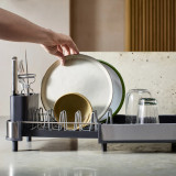 Extend Slim Steel Dish Rack Grey by Joseph Joseph
