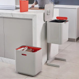 Totem Max 60-Litre Kitchen Bin Stone by Joseph Joseph