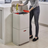 Totem Max 60-Litre Kitchen Bin Stone by Joseph Joseph