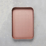 Rose Gold Perforated Large Rectangle Tart Pan by Wiltshire