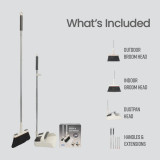 Indoor Outdoor Broom & Dustpan Set by White Magic