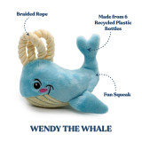 Rope Whale Plush Dog Toy Jumbo by Grrreen