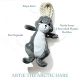 Arctic Hare Plush Dog Toy Small by Grrreen