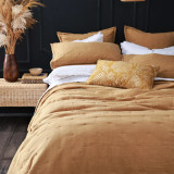 Laundered Linen Bedspread by MM Linen - Cumin