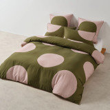 Pluto Olive Duvet Cover Set by Linen House