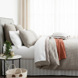 Celeste Seersucker Cotton Waffle Duvet Cover Set by Cloud Linen - Charcoal