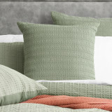 Celeste Seersucker Cotton Waffle Duvet Cover Set by Cloud Linen - Sage