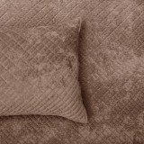 Archie Cross Stitch Velvet Coverlet Set - Wood