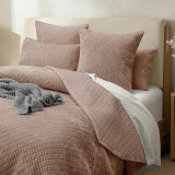 Archie Cross Stitch Velvet Coverlet Set - Wood