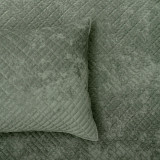 Archie Cross Stitch Velvet Coverlet Set - Military