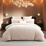 Marley Champagne Jacquard Duvet Cover Set