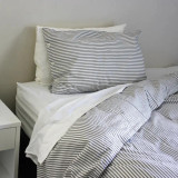 Classic Ticking Duvet Cover Set by Seneca - Black