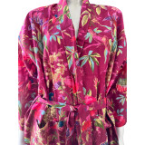 Paradise Burgundy Kimono Robe by Floressents