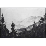 Misty Mountain Canvas Black Frame 120x80cm by Linens & More