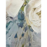 White Flowers Framed Canvas Wall Art by Linen & More - 60x90cm