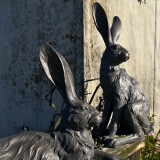 Truffle Country Hare - Standing Grey by Linen & More - 28.5X22X52.5cm