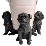 Set of 3 Pug Pot Holder Aged 9x6x12cm each by Linen & More