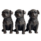 Set of 3 Pug Pot Holder Aged 9x6x12cm each by Linen & More