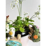 Flower Power Hedgehog Hanging Rim Multi by Linen & More - 6.6X5.8X9.5cm
