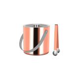 Double Wall Ice Bucket with Tongs by Zanzi - Rose Gold