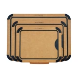 Eco Basics Carving Board 4 Piece with Holder - Natural