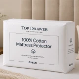 100% Cotton Mattress Protector By Top Drawer - Queen