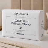 100% Cotton Mattress Protector By Top Drawer - King Single