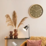 Pure Wood Grain Wall Clock Medium Moss Green by Karlsson
