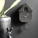 Modern Cuckoo Clock Metallic Dark Grey by Karlsson