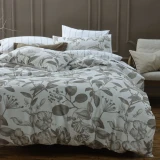 Close up of Botanical Natural Duvet Cover Set by MM Linen