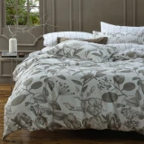 Close up of Botanical Natural Duvet Cover Set by MM Linen