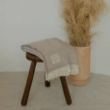 Harris Merino Lambswool Throw by Weave - Natural