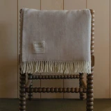 Harris Merino Lambswool Throw by Weave - Natural