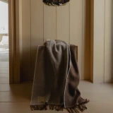 Harris Merino Lambswool Throw by Weave - Acorn