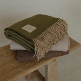 Harris Merino Lambswool Throw by Weave - Natural