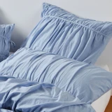 Close up of Layla Duvet Cover Set By Linen House - Bluebell