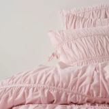 Close up of Layla Duvet Cover Set By Linen House - Peony