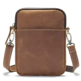 Spindle Brown Crazyhorse Leather Pouch by Nikau Design